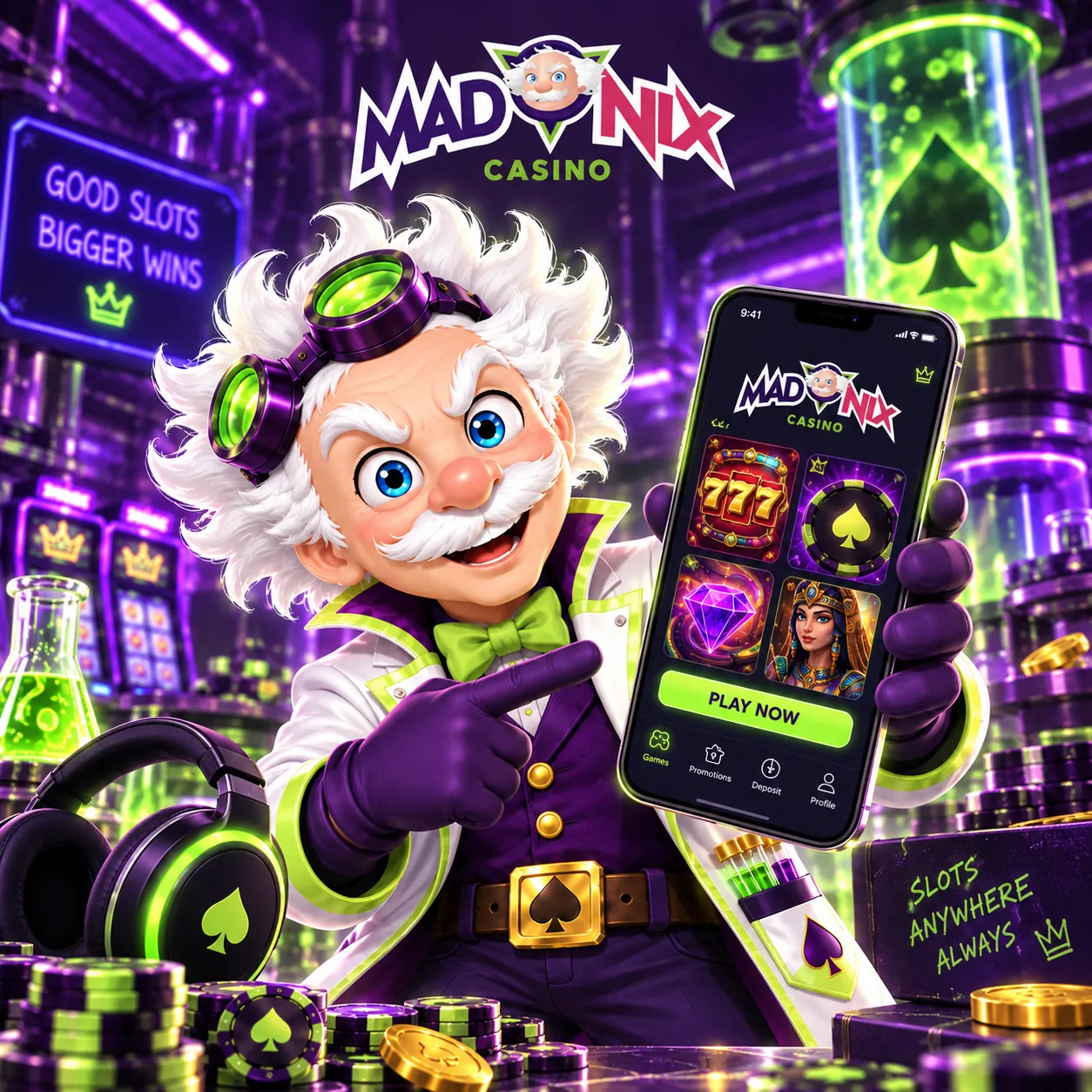 Madnix Casino affiché sur un téléphone